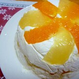オレンジのレアチーズケーキ